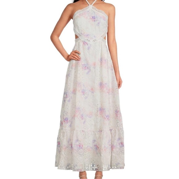 Gianni Bini Embroidered Eyelet Halter Dress - Picture 6 of 8